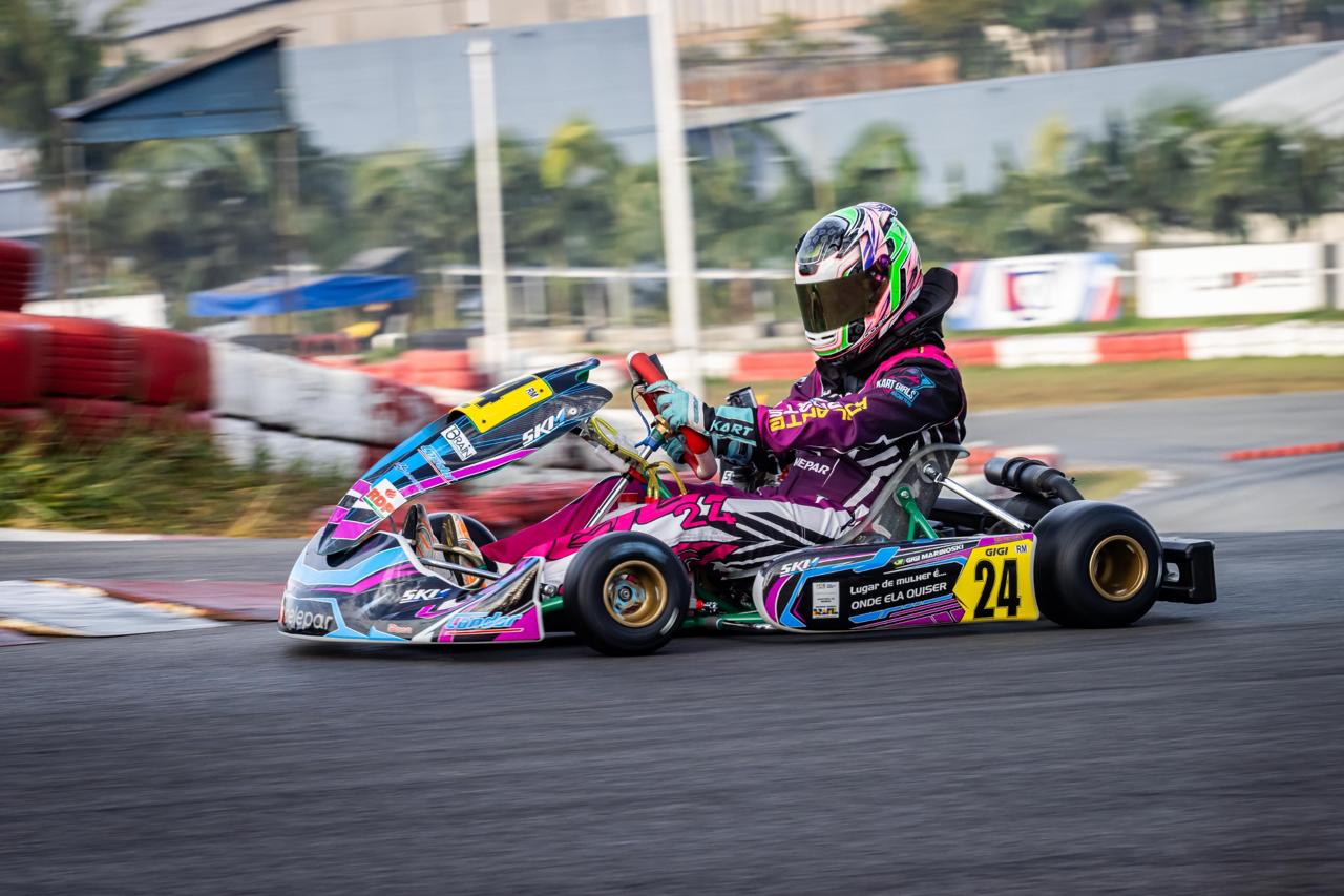 Giovana Marinoski está otimista para a rodada dupla de kart da Granja Viana